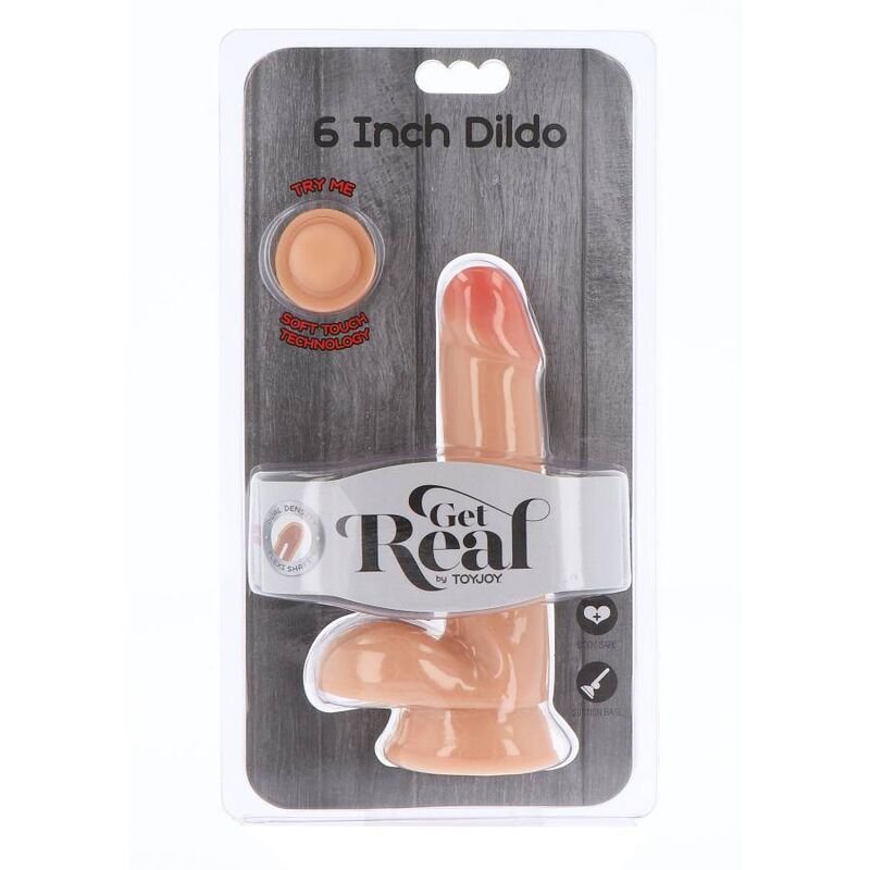 GET REAL - DUAL DENSITY DILDO 17 CM BALLS SKIN - Imagen 2