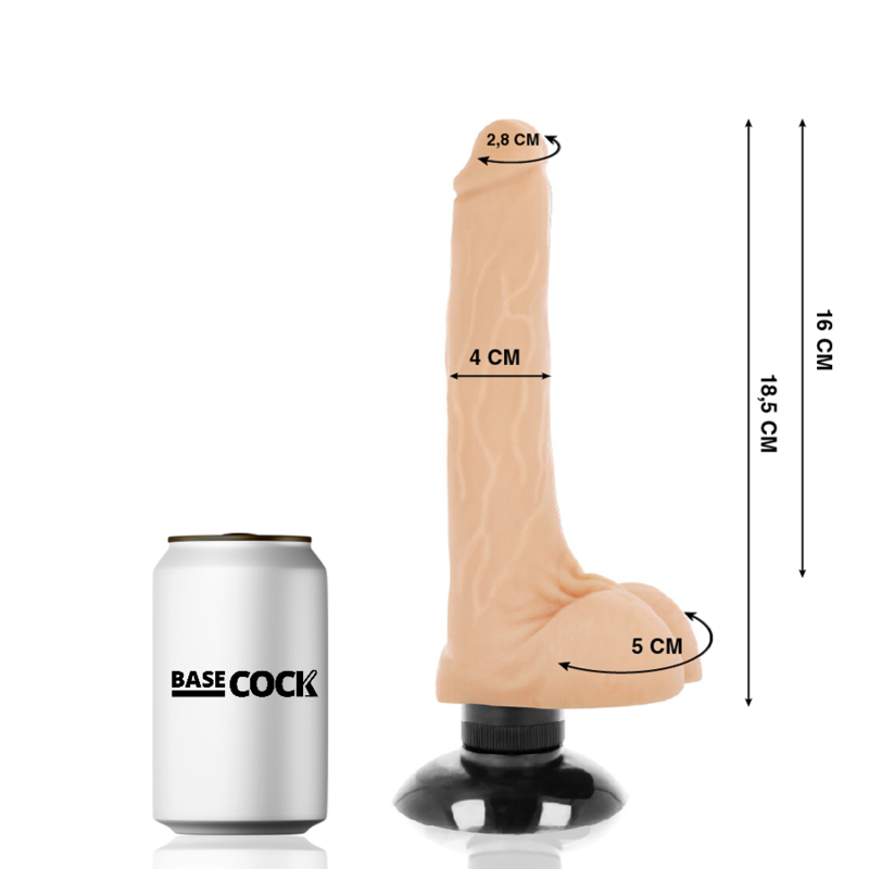BASECOCK - REALISTIC VIBRATOR 2-1 FLESH 18.5 CM -O- 4 CM - Imagen 2