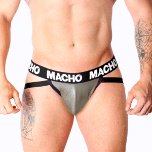 MACHO - MX27GR JOCK LEATHER GRAY BEIGE L