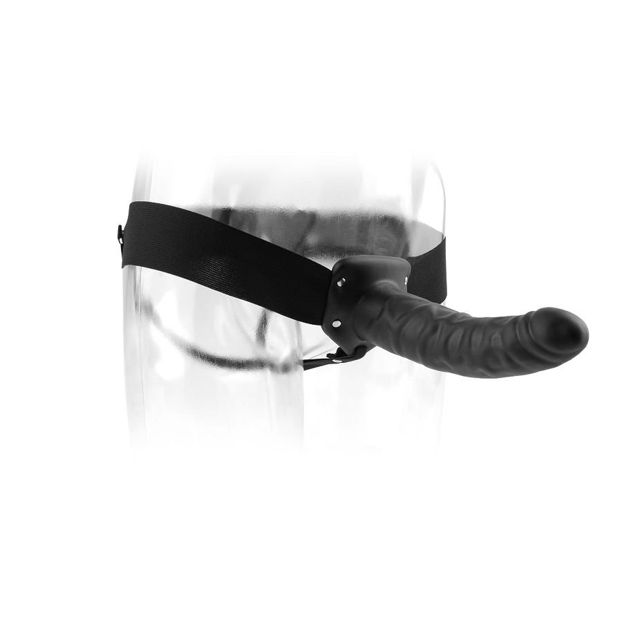 FETISH FANTASY SERIES - 19 CM HOLLOW STRAP-ON BLACK - Imagen 2
