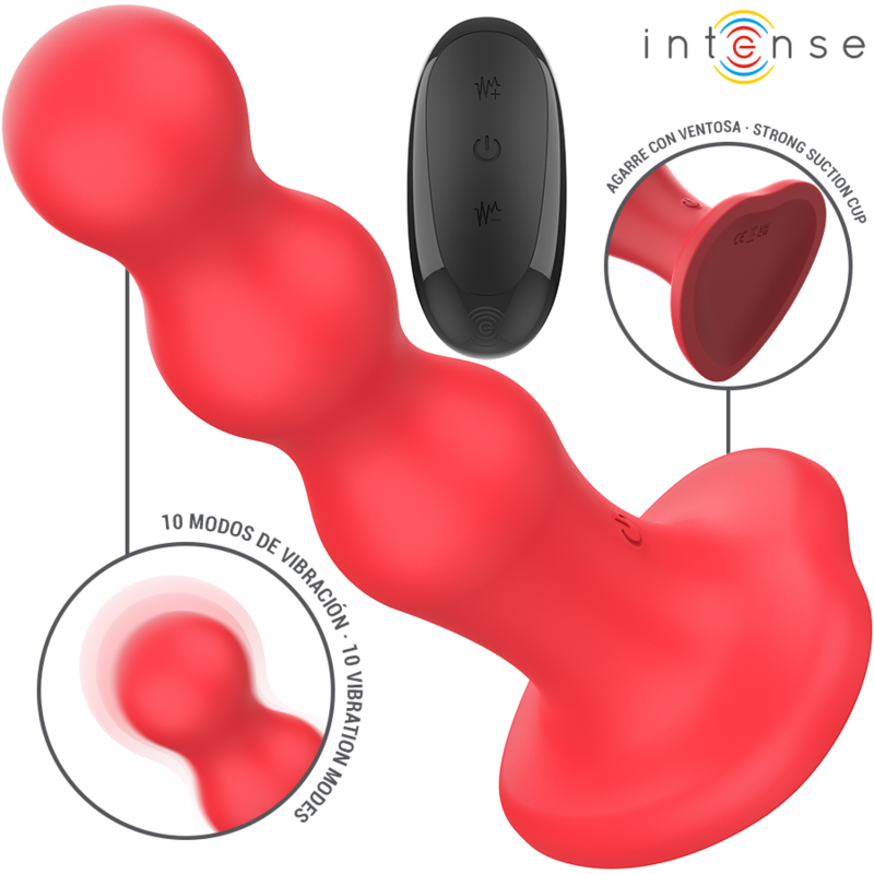 INTENSE - CODY VIBRATOR WITH SUCTION CUP RED REMOTE CONTROL - Imagen 2