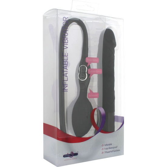 SEVEN CREATIONS - BLACK INFLATABLE VIBRATOR - Imagen 2