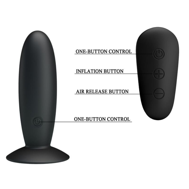 MR PLAY - ANAL PLUG WITH VIBRATION BLACK REMOTE CONTROL - Imagen 2