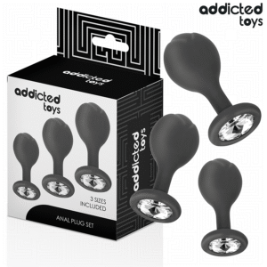 ADDICTED TOYS - SET OF 3 ANAL PLUG SILICONE WITH JEWEL