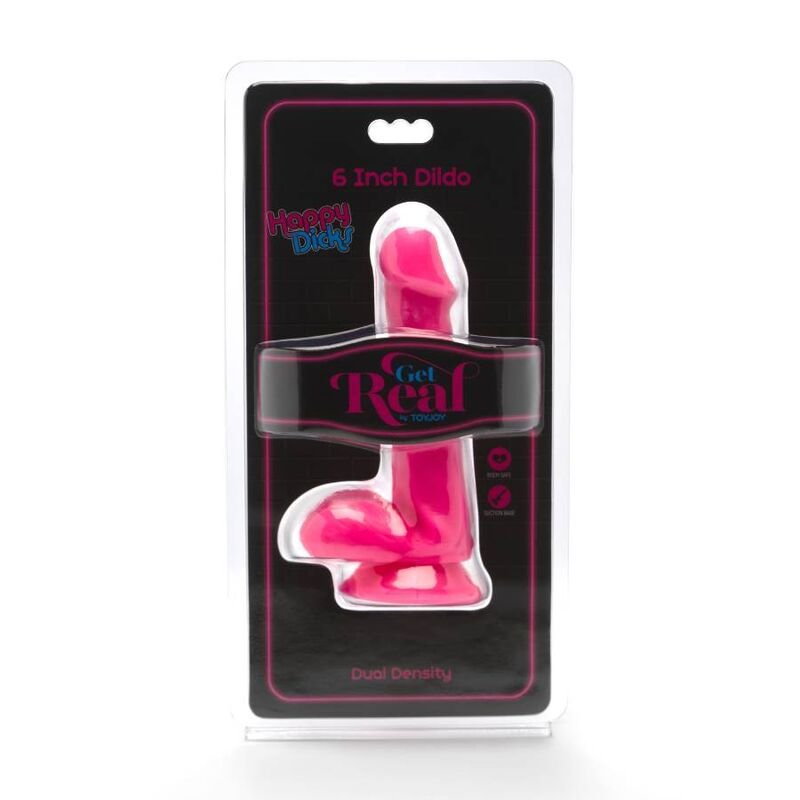 GET REAL - HAPPY DICKS DILDO 12 CM CON TESTÍCULOS ROSA - Imagen 4