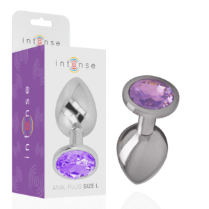 INTENSE - PLUG ANAL METAL ALUMINIO CON CRISTAL VIOLETA TALLA S