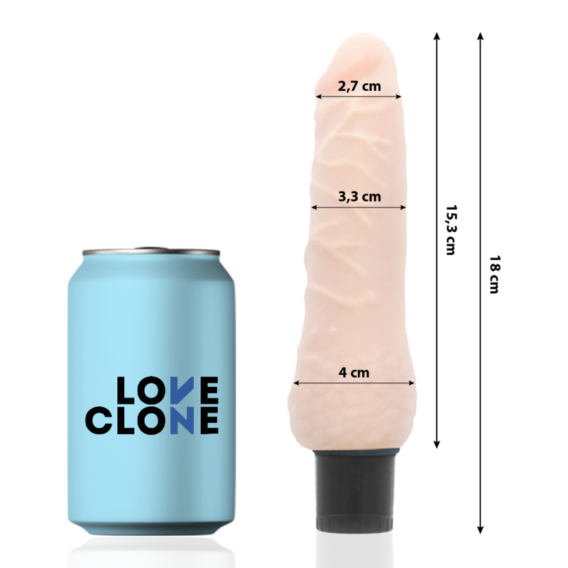 LOVECLONE - SVEN VIBRADOR REALÍSTICO SELF LUBRICATION 18.5 CM -O- 3.3 CM - Imagen 2