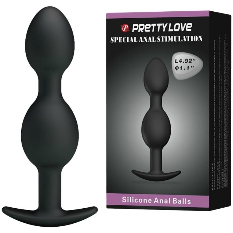 PRETTY LOVE - BOLAS ANALES SILICONA 12.5 CM NEGRO - Imagen 2