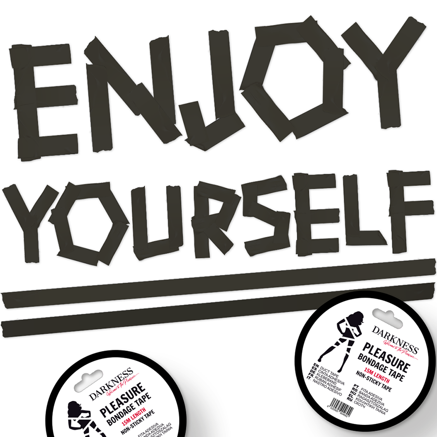 DARKNESS - CINTA PARA BONDAGE NEGRO NO PEGAJOSA 15M - Imagen 2