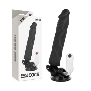 BASECOCK - VIBRADOR REALÍSTICO CONTROL REMOTO NEGRO 21 CM -O- 4 CM