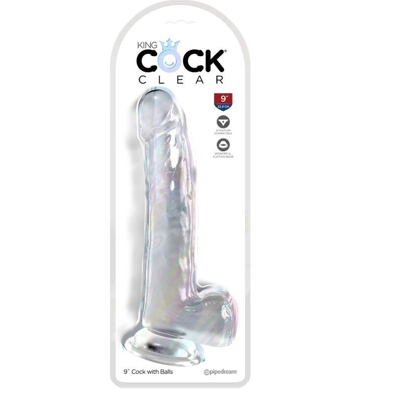 KING COCK - CLEAR DILDO CON TESTÍCULOS 20.3 CM TRANSPARENTE - Imagen 2
