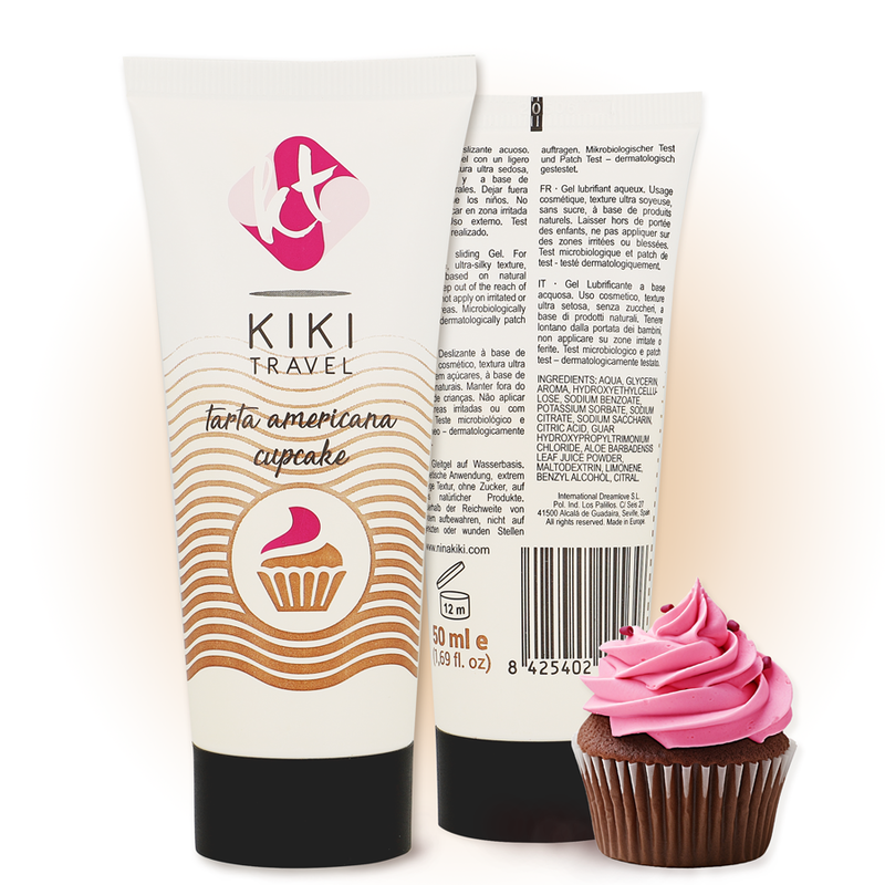 KIKÍ TRAVEL - GEL DESLIZANTE SABOR A TARTA AMERICANA CUPCAKE 50 ML - Imagen 4