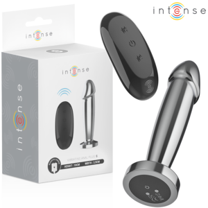INTENSE – PLUG ANAL 10 VIBRACIONES METAL EN FORMA DE DILDO CON CONTROL REMOTO