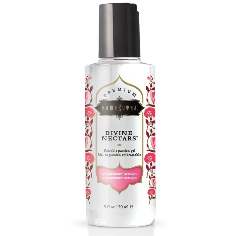 KAMASUTRA - DIVINE NECTARS LUBRICANTE STRAWBERRY DREAM 150 ML - Con deliciosos Sabores - El Arte del Placer