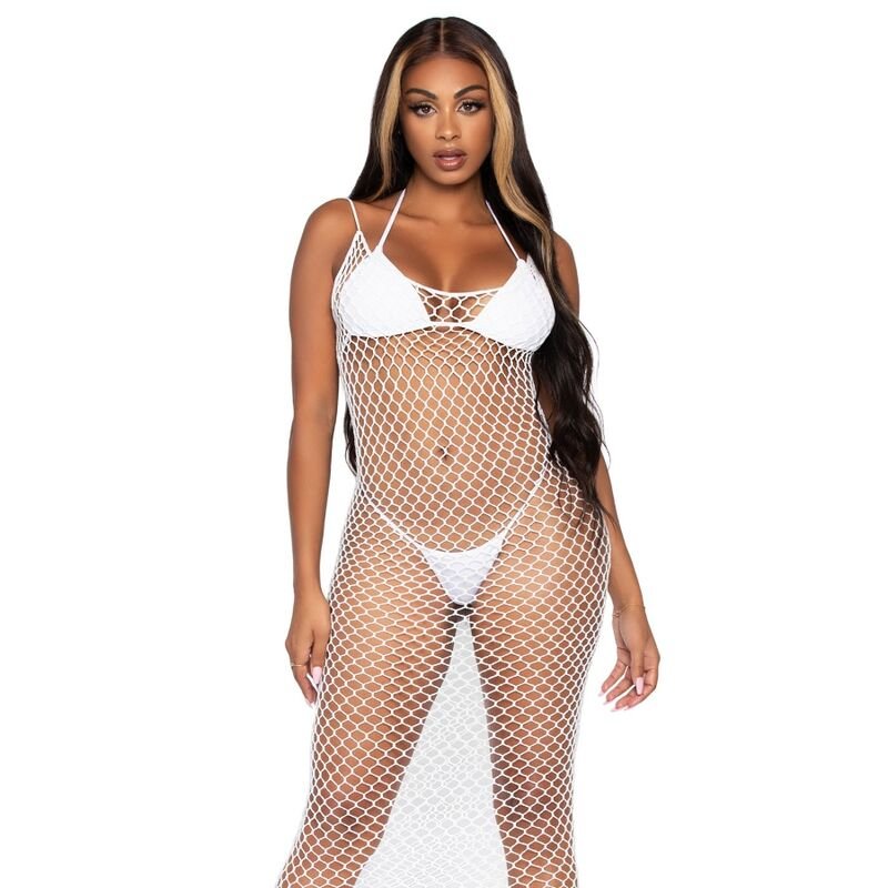 LEG AVENUE – MAXI VESTIDO DE RED TRENZADA CON ESPALDA DESCUBIERTA - Lencería Mujer - El Arte del Placer