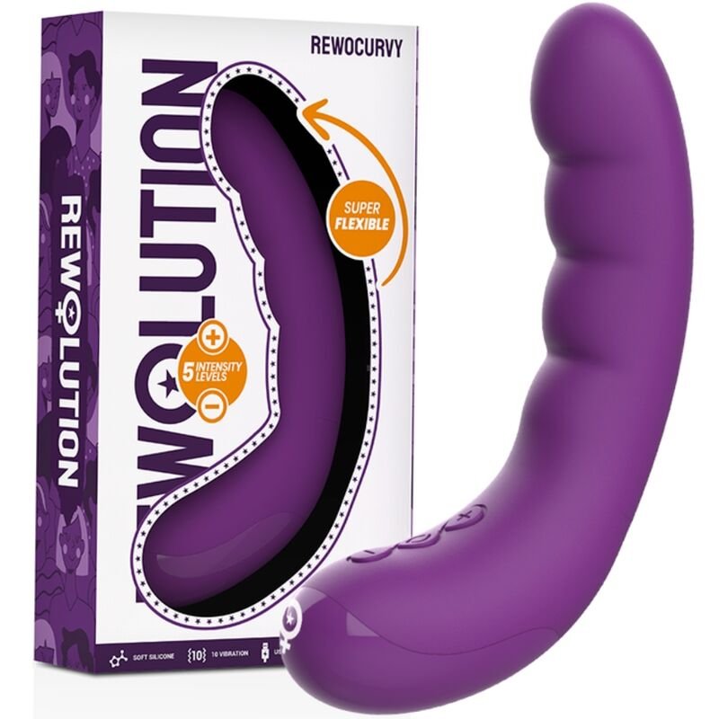 REWOLUTION - REWOCURVY VIBRADOR FLEXIBLE RECARGABLE - JUGUETES BIENESTAR - El Arte del Placer