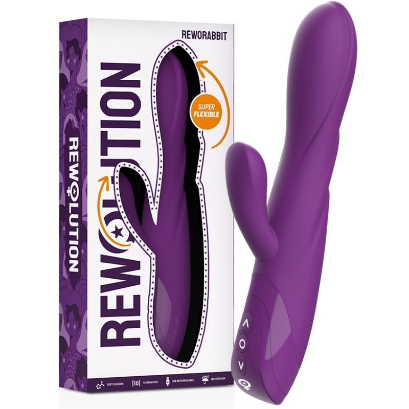 REWOLUTION - REWORABBIT VIBRADOR FLEXIBLE CON RABBIT - JUGUETES BIENESTAR - El Arte del Placer