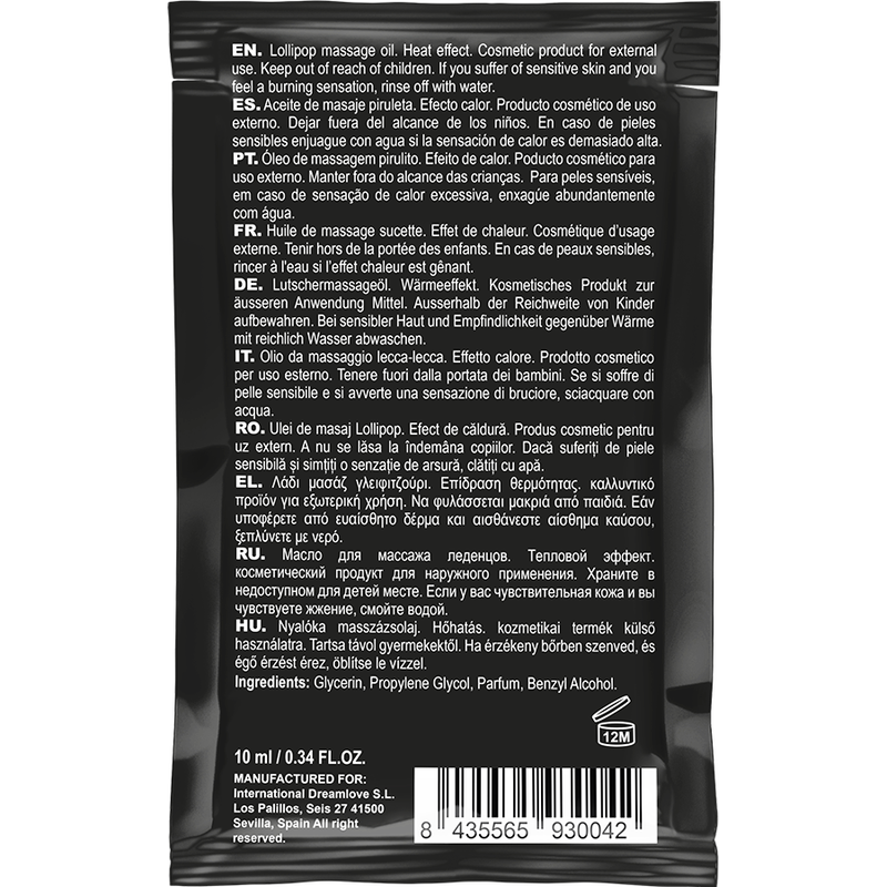 COQUETTE CHIC DESIRE - POCKET ACEITE MASAJE KISSABLE EFECTO CALOR PIRULETA 10 ML - Con efecto calor - El Arte del Placer