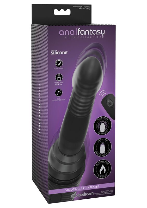 VIBRADOR ANAL RECARGABLE CON FUNCIÓN EMPUJE, CALOR Y CONTROL REMOTO - JUGUETES BIENESTAR - El Arte del Placer