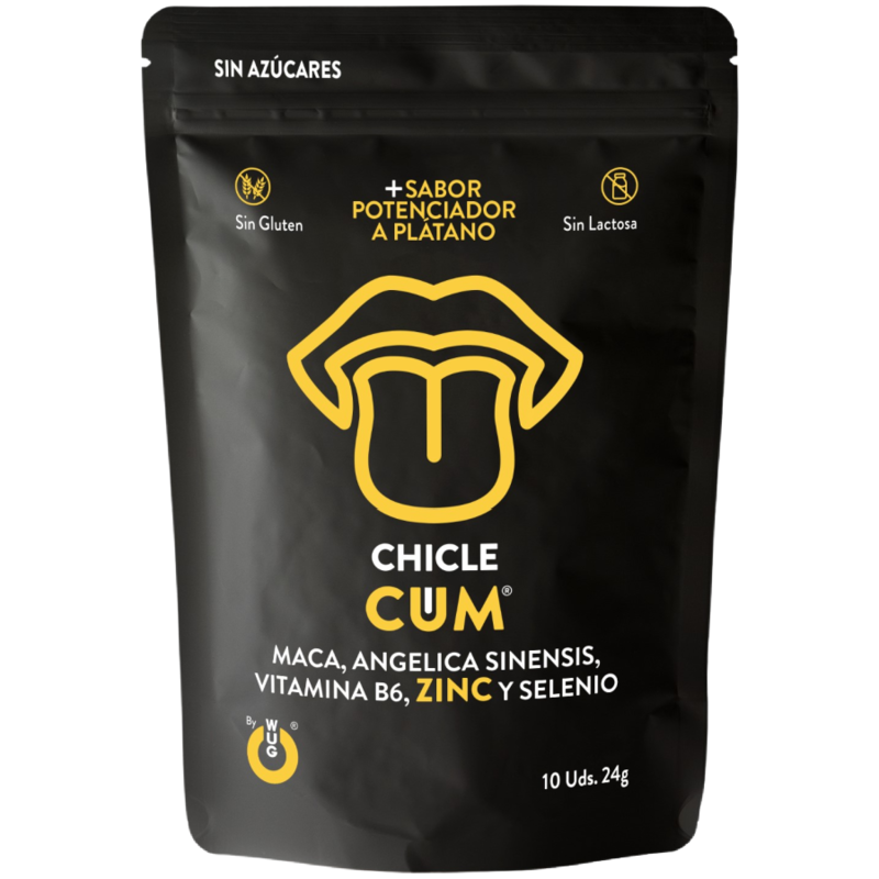 WUG CUM – Chicle funcional con sabor a plátano para potenciar la fertilidad, vitalidad y energía masculina - Chicles Es…