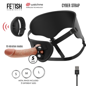 FETISH SUBMISSIVE CYBER STRAP – ARNÉS CON DILDO CONTROL REMOTO TECNOLOGÍA WATCHME
