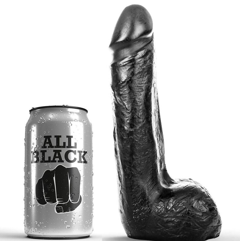 ALL BLACK - DILDO REALÍSTICO NEGRO SUAVE 20 CM - Dildos sin Vibración - El Arte del Placer