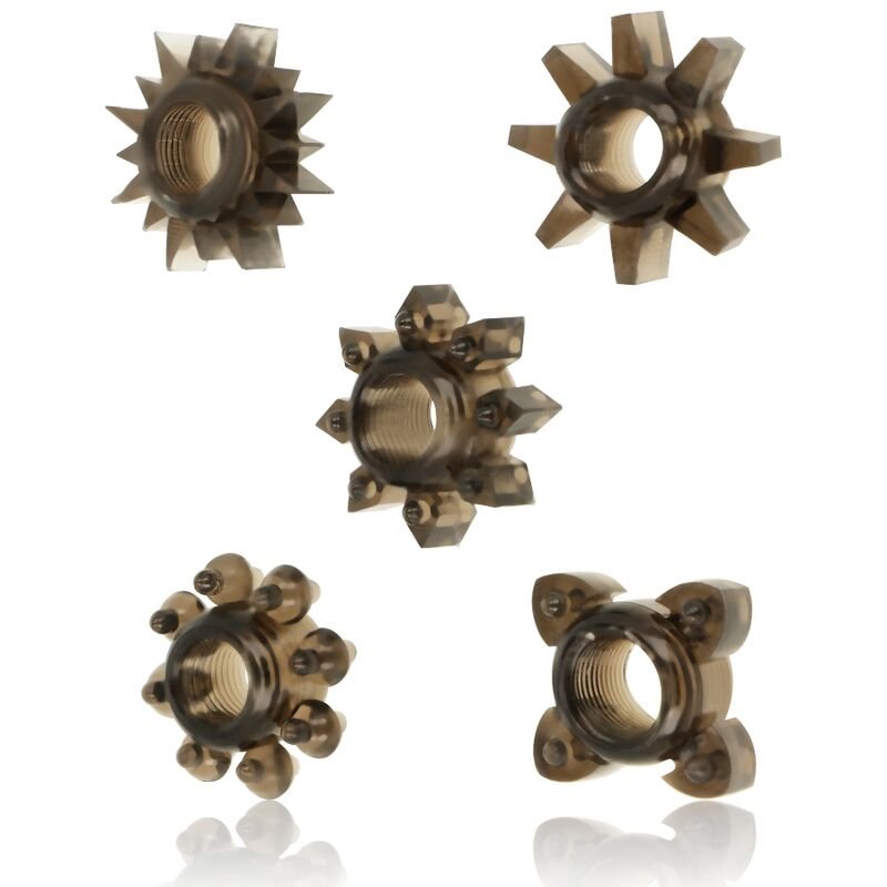 OHMAMA - SET 5 ANILLOS SILICONA TESTÍCULOS Y PENE - Accesorios para el pene - El Arte del Placer