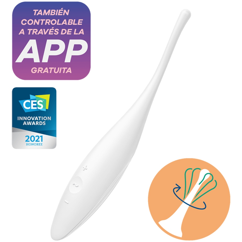 SATISFYER - TWIRLING JOY ESTIMULADOR CLITORIS BLANCO - JUGUETES BIENESTAR - El Arte del Placer