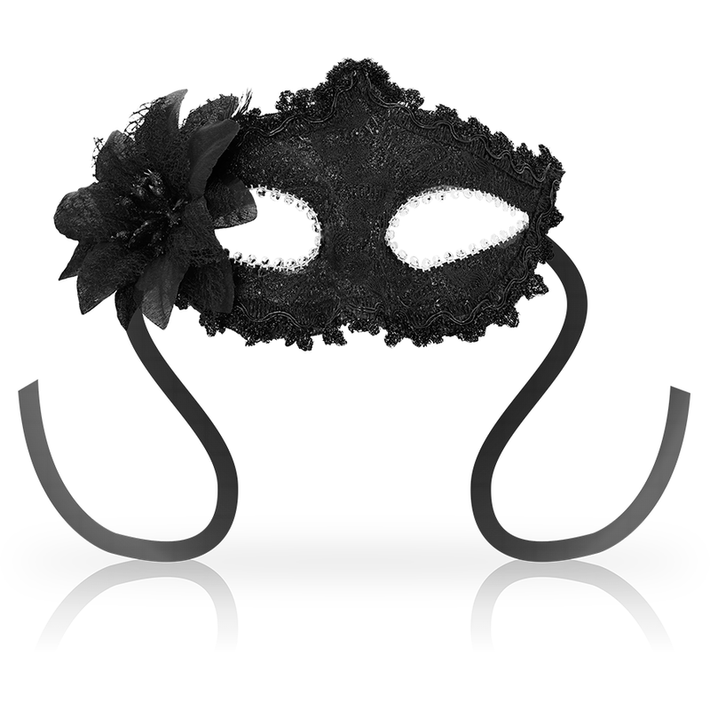 OHMAMA - MASKS ANTIZAZ ESTILO VENECIANO FLOR LATERAL -  NEGRA - BDSM & BONDAGE - El Arte del Placer