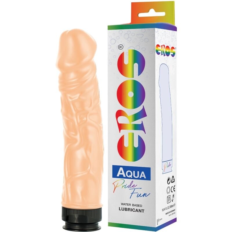 PRIDE - EROS AQUA LGBT PRIDE DILDO CON LUBRICANTE BASE AGUA - Dildos sin Vibración - El Arte del Placer