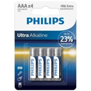 PHILIPS - ULTRA ALKALINE PILA AAA LR03 BLISTER*4 - ARTÍCULOS VARIOS - El Arte del Placer