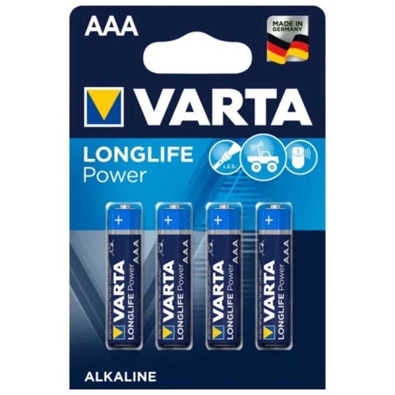 VARTA - LONGLIFE POWER PILA ALCALINA AAA LR03 BLISTER*4 - ARTÍCULOS VARIOS - El Arte del Placer