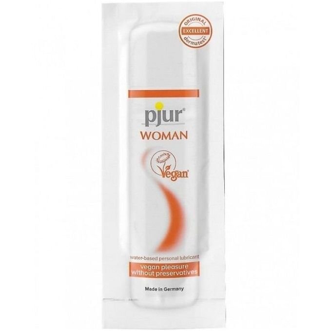 PJUR - WOMAN VEGAN LUBRICANTE BASE AGUA 2 ML - DROGUERÍA - El Arte del Placer