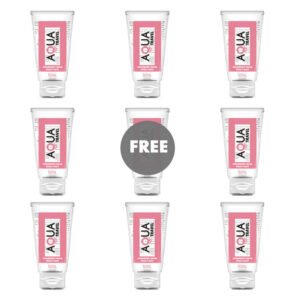 AQUA TRAVEL - LUBRICANTE BASE AGUA SABOR FRESA Y NATA - 50 ML 8+1 GRATIS - DROGUERÍA - El Arte del Placer