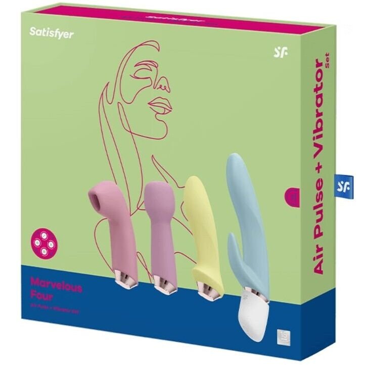 SATISFYER - MARVELOUS FOUR SET VIBRADOR & SUCCIONADOR - JUGUETES BIENESTAR - El Arte del Placer