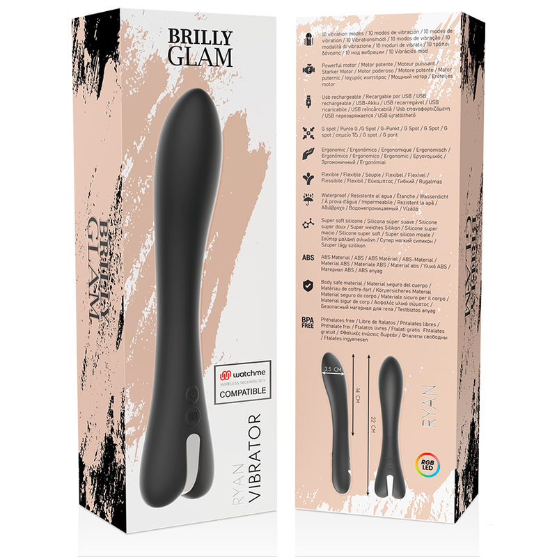 BRILLY GLAM - RYAN VIBRADOR + MANDO CONTROL REMOTO WATCHME - JUGUETES BIENESTAR - El Arte del Placer