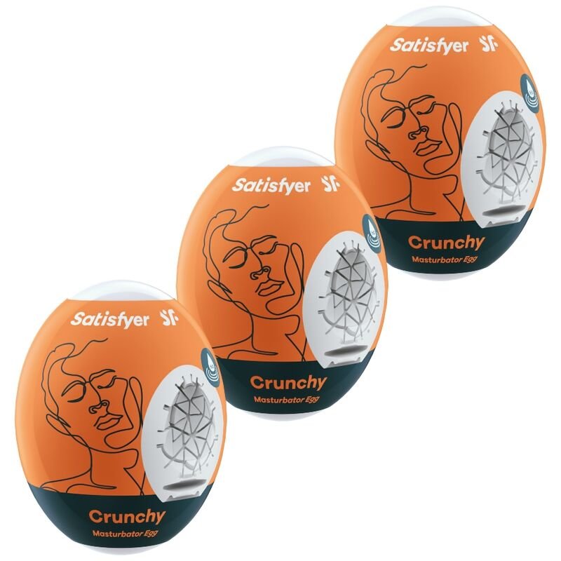 SATISFYER - 3 HUEVOS MASTURBADORES CRUNCHY - JUGUETES BIENESTAR - El Arte del Placer