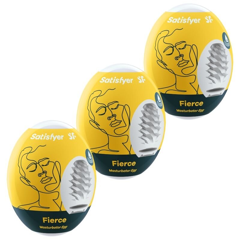 SATISFYER - 3 HUEVOS MASTURBADORES FIERCE - JUGUETES BIENESTAR - El Arte del Placer