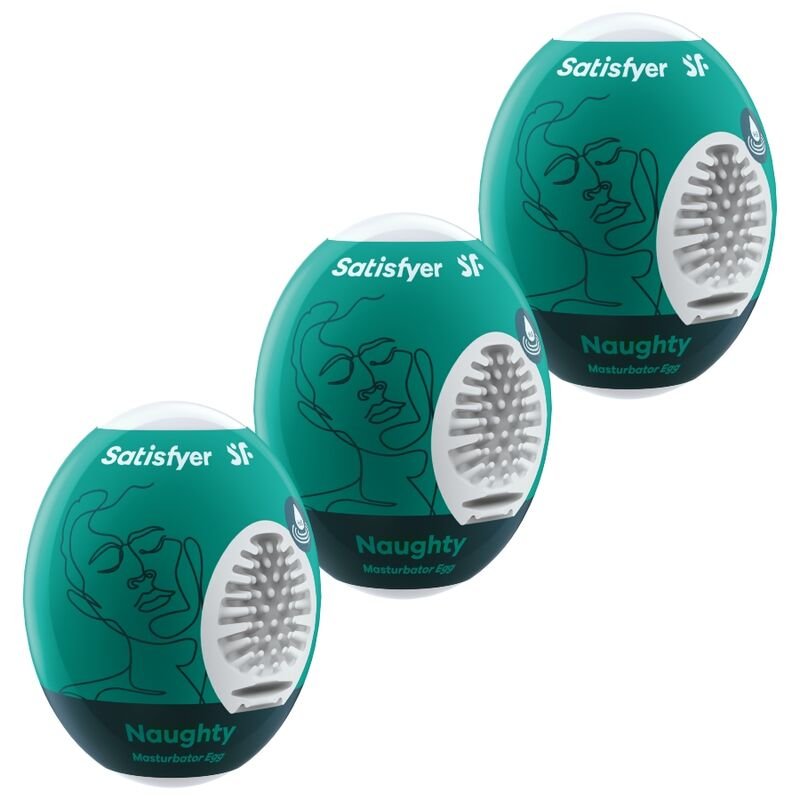 SATISFYER - 3 HUEVOS MASTURBADORES NAUGHTY - JUGUETES BIENESTAR - El Arte del Placer