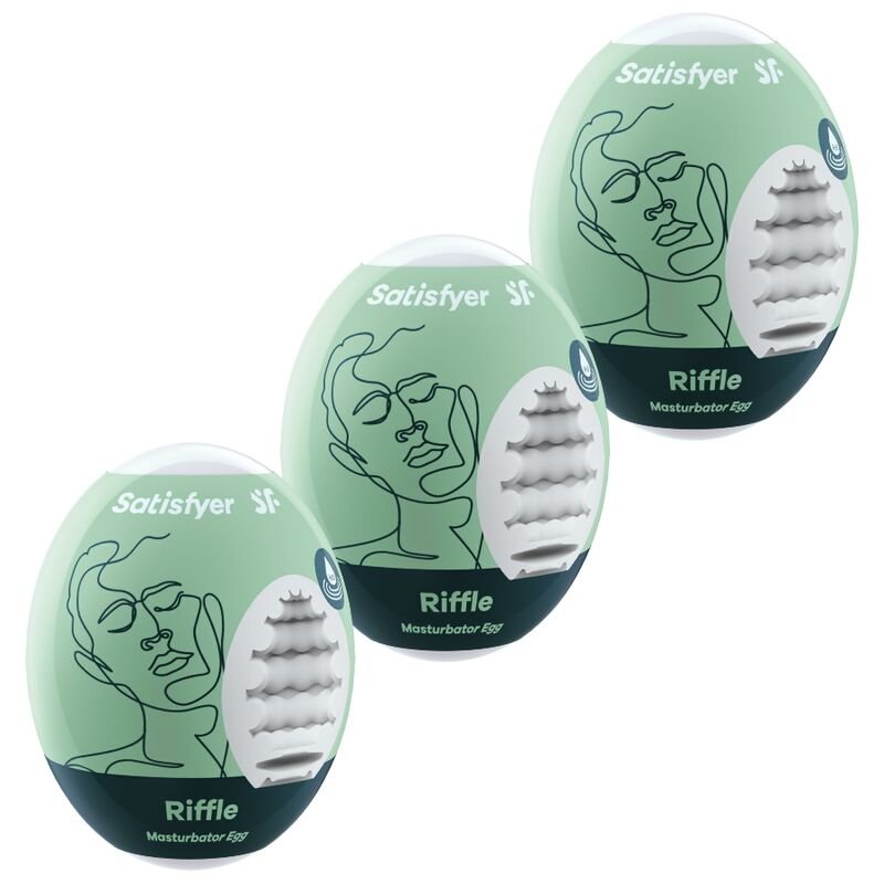 SATISFYER - 3 HUEVOS MASTURBADORES RIFFLE - JUGUETES BIENESTAR - El Arte del Placer