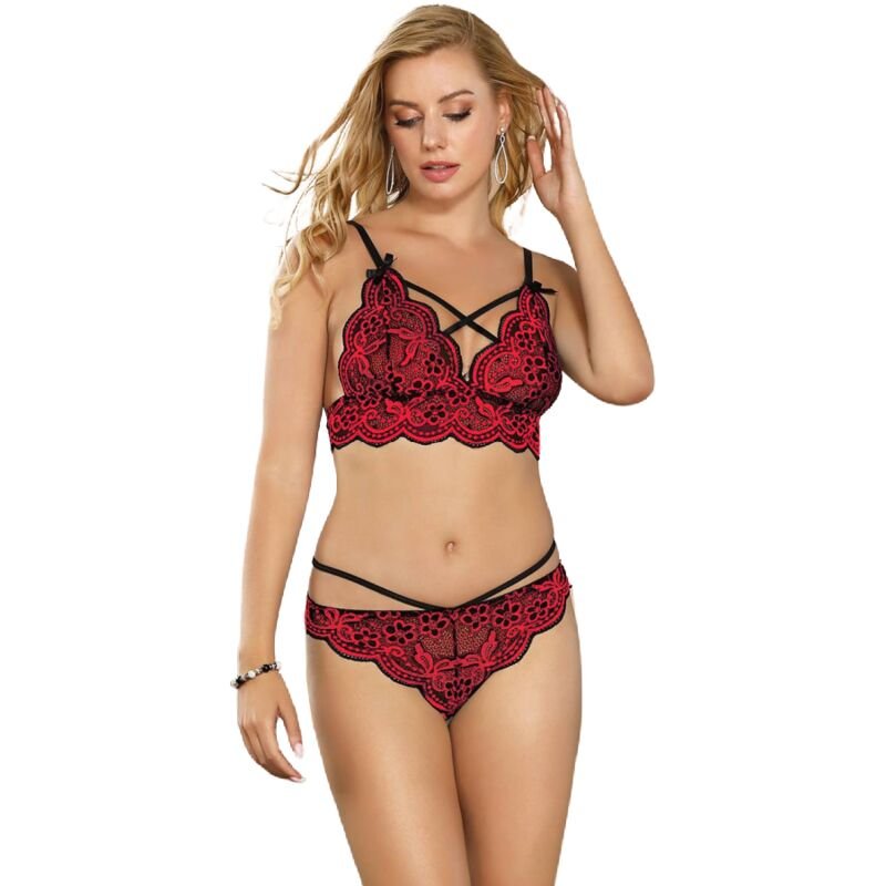 SUBBLIME - SET DOS PIEZAS TOP Y PANTIES ENCAJE S/M - Imagen 2