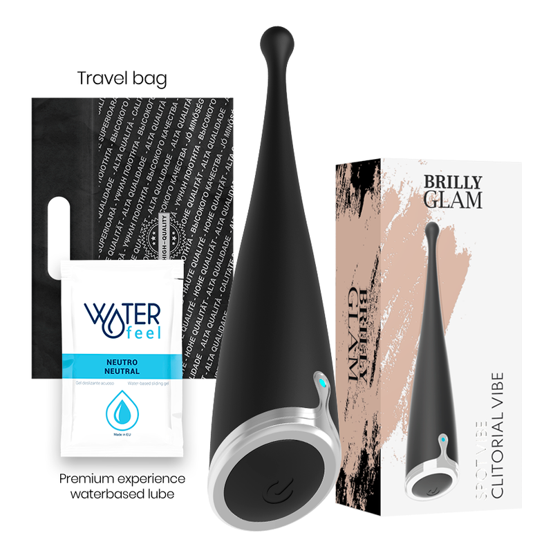 BRILLY GLAM - SPOT VIBE VIBRADOR CLITORIAL ORGASMICO SILICONA NEGRO - Estimuladores - El Arte del Placer