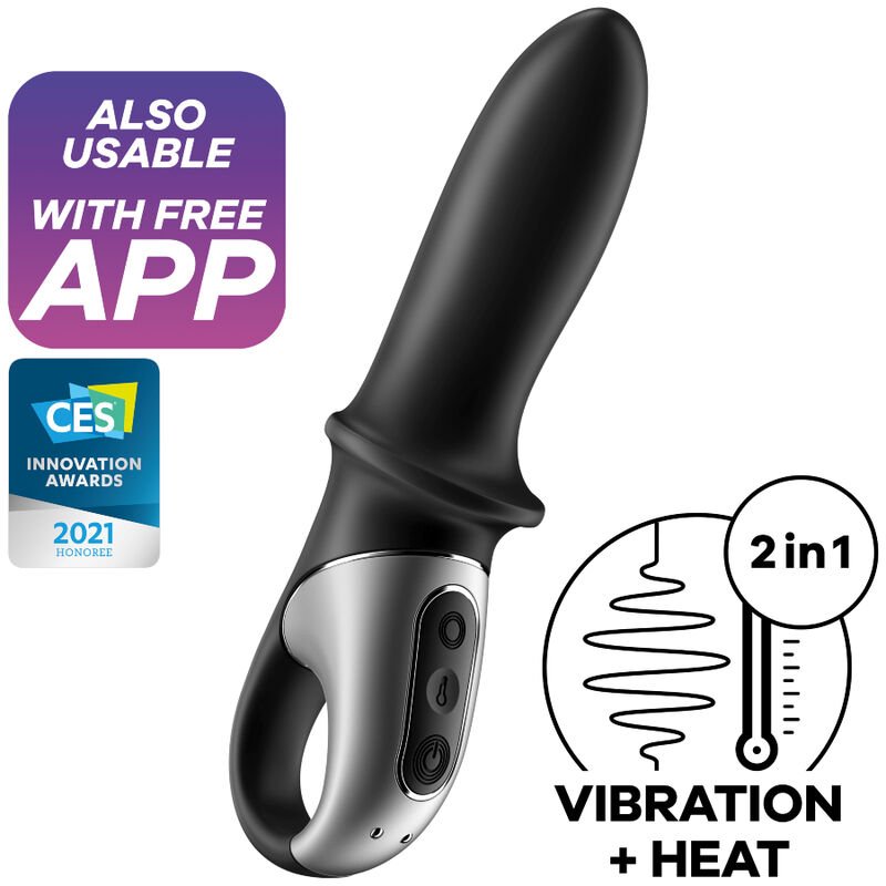 SATISFYER - HOT PASSION VIBRADOR ANAL APP NEGRO - JUGUETES BIENESTAR - El Arte del Placer