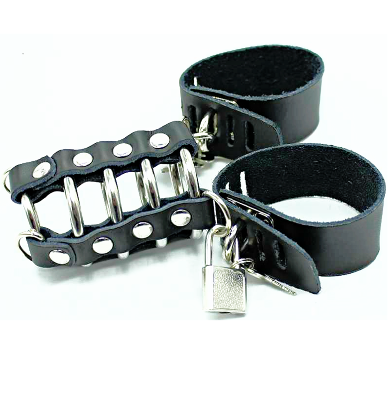 OHMAMA FETISH - JAULA PENE CON ANILLAS METALICAS Y CORREAS PIEL - Artículos BDSM - El Arte del Placer