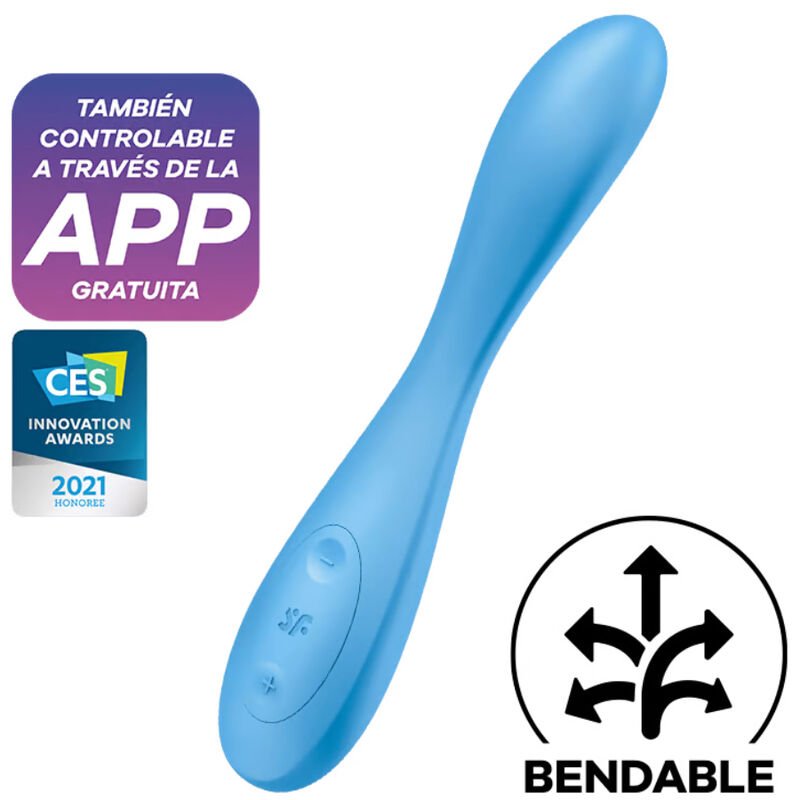 SATISFYER - G-SPOT FLEX 4+ MULTI VIBRADOR APP AZUL - JUGUETES BIENESTAR - El Arte del Placer