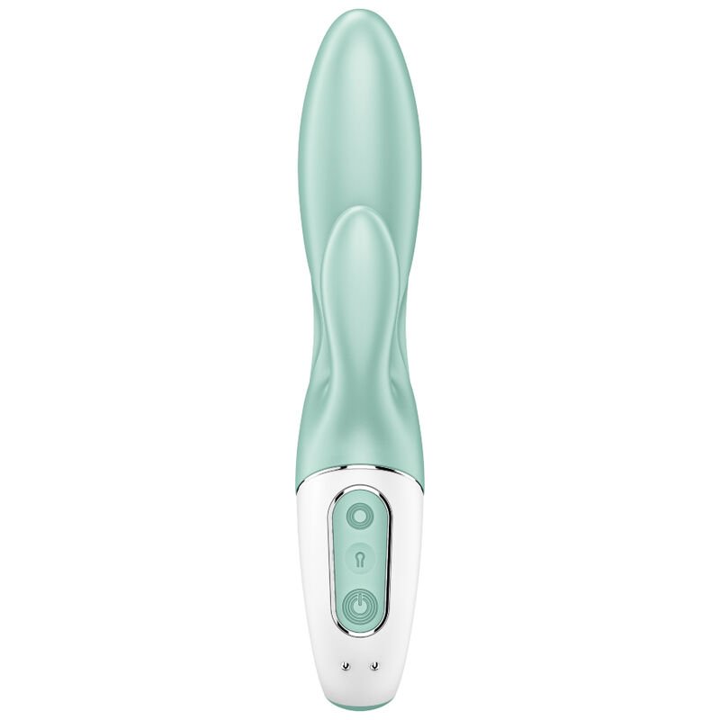 SATISFYER - AIR PUMP BUNNY 5+ VIBRADOR RABBIT INFLABLE APP VERDE - JUGUETES BIENESTAR - El Arte del Placer