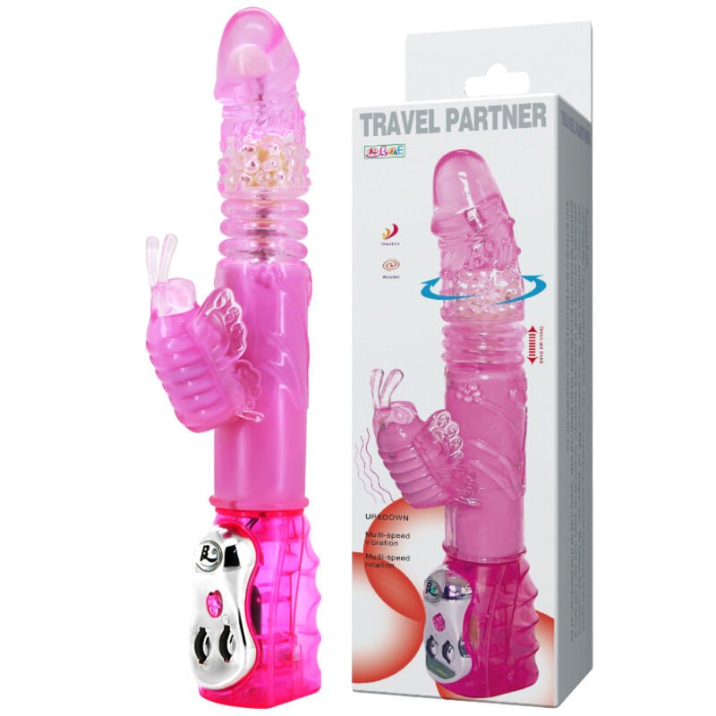 BAILE - TRAVEL PARTNER ROTADOR UP & DOWN RABBIT ROSA - JUGUETES BIENESTAR - El Arte del Placer