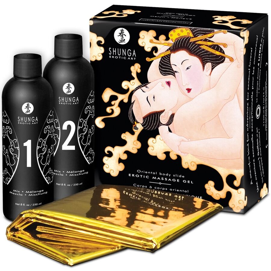 SHUNGA - GEL DE MASAJE ERÓTICO CUERPO A CUERPO ORIENTAL MELÓN MANGO - DROGUERÍA - El Arte del Placer