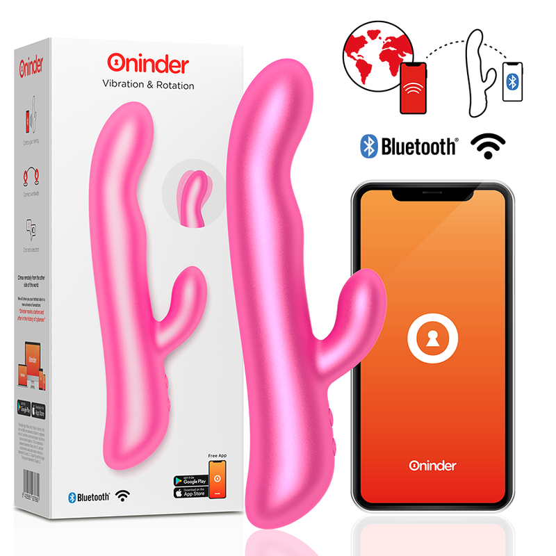 ONINDER - OSLO VIBRACIÓN Y ROTACIÓN ROSA - APLICACIÓN GRATUITA - JUGUETES BIENESTAR - El Arte del Placer