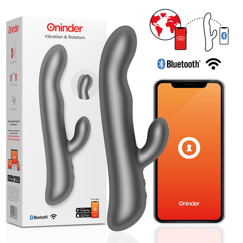 ONINDER - OSLO VIBRACIÓN & ROTACIÓN NEGRO - APP GRATUITA - JUGUETES BIENESTAR - El Arte del Placer